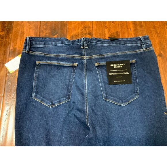 Good American Dark Wash Good Waist Skinny Blue Jeans, Size 26 Plus NWT! - Picture 6 of 8